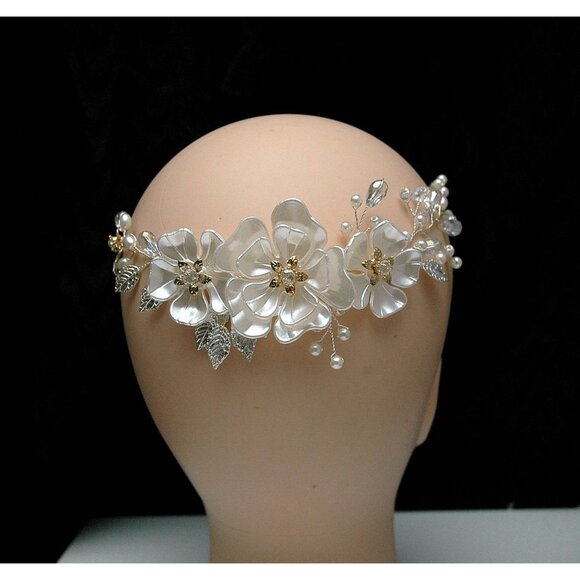 Bridal Headpiece Flower Hair Vine Wedding Headband Tiara